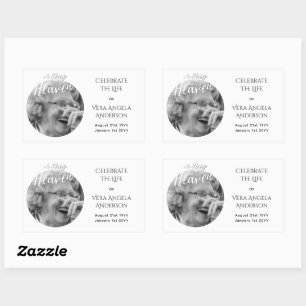 Sticker Rectangulaire PHOTO Célébration de la vie funéraire Réveil funér