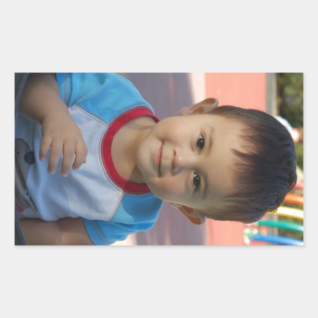 Sticker Rectangulaire Photo personnalisée (Devant)
