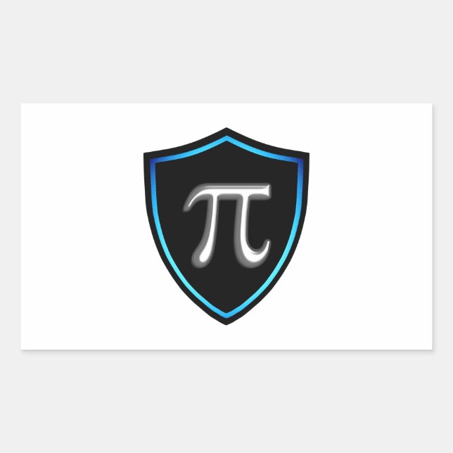 Sticker Rectangulaire Pi Irrationnel Bouclier mathématiques 14 Bonne mar (Devant)