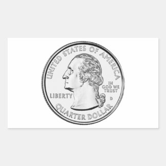 Sticker Rectangulaire Pièce trimestrielle des États-Unis