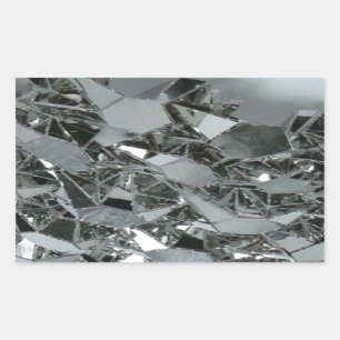 Sticker Rectangulaire Pièces brisées de verre