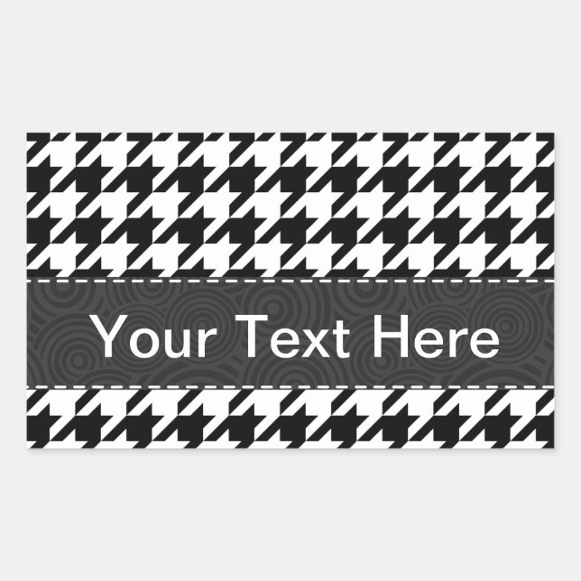Sticker Rectangulaire Pied de fond noir et blanc (Devant)