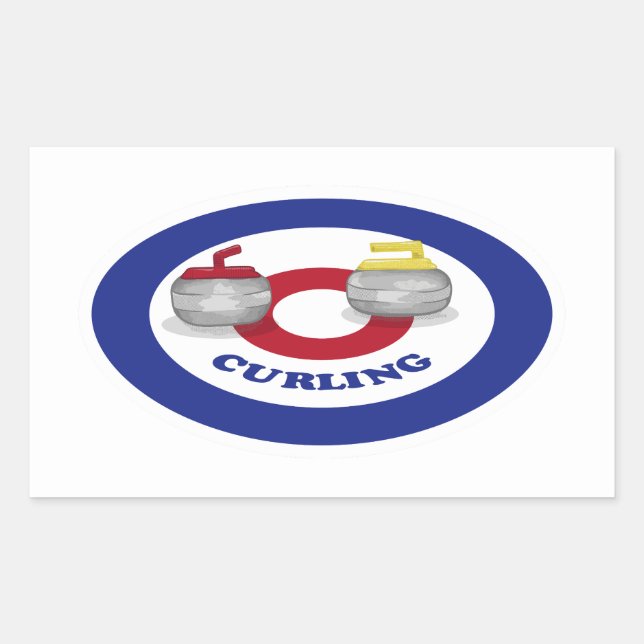 Sticker Rectangulaire Pierre de curling (Devant)