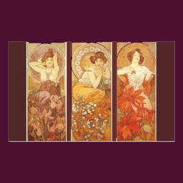 Sticker Rectangulaire Pierres précieuses - Alphonse Mucha