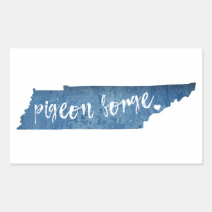 Sticker Rectangulaire Pigeon Forge Tennessee Wood Grain