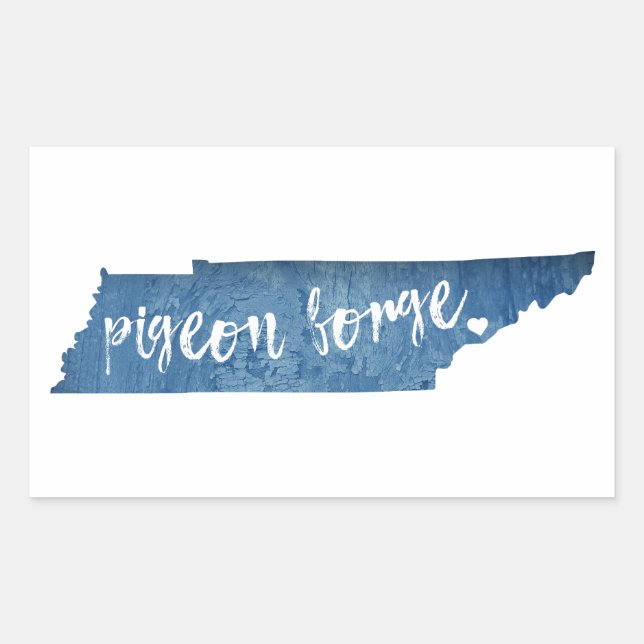 Sticker Rectangulaire Pigeon Forge Tennessee Wood Grain (Devant)