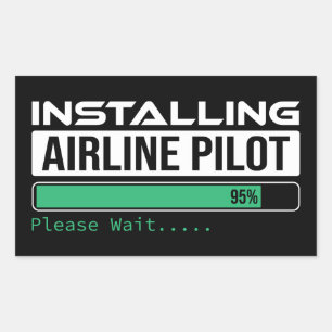 Sticker Rectangulaire Pilote de Ligne Chargement Drôle Étudiant Pilote