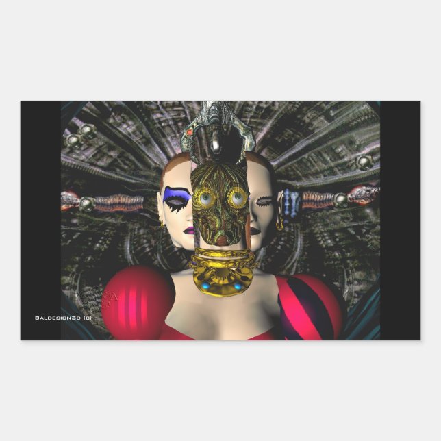 Sticker Rectangulaire PILOTE SPACESHIP ANDROID XENIA, Science-fiction (Devant)