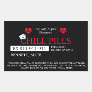 Sticker Rectangulaire pilules de refroidissement infirmière fête de grad