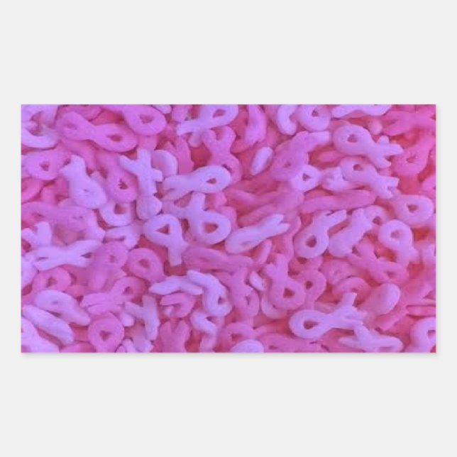 Sticker Rectangulaire Pink Ribbon cancer du sein sprinks (Devant)