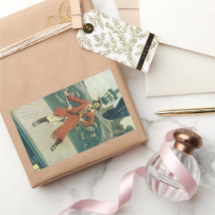 Sticker Rectangulaire Pirates d'antan, Capitaine Keitt par Howard Pyle