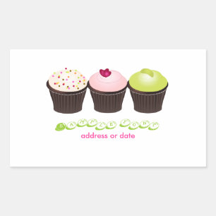 Sticker Rectangulaire PixDezines do-it-yourself couleurs, cupcake