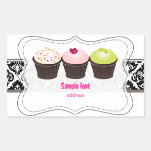 Sticker Rectangulaire PixDezines do-it-yourself couleurs, cupcake