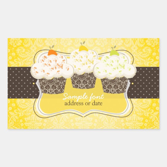 Sticker Rectangulaire PixDezines do-it-yourself couleurs, zeste de citro (Devant)