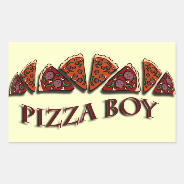 Sticker Rectangulaire Pizza Boy (Devant)