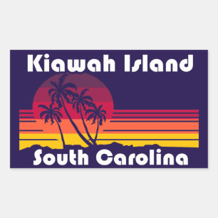 Sticker Rectangulaire Plage de l'île de Kiawah Caroline du Sud