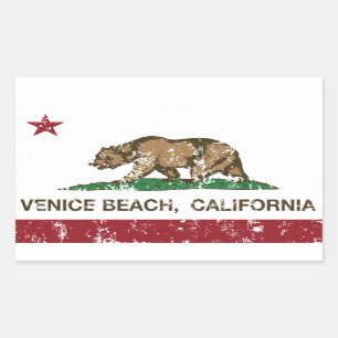 Sticker Rectangulaire Plage de Venise de drapeau de République de la