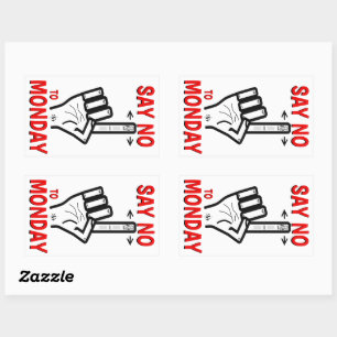 Sticker Rectangulaire Plaisanter sur lundi (Dites non à lundi)