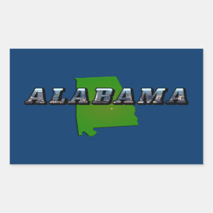 Sticker Rectangulaire Plan Plan et texte de l'image de l'Alabama