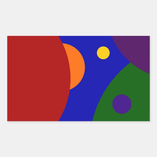 Sticker Rectangulaire Planètes arc-en-ciel (Devant)
