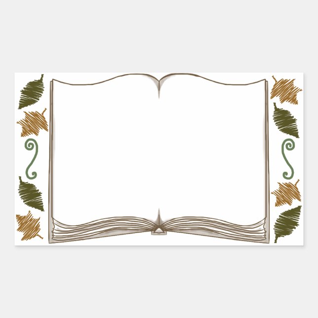 Sticker Rectangulaire Plaque d'autocollant Feuilles Automne (Devant)