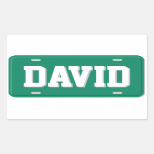 Sticker Rectangulaire Plaque de licence blanche et verte personnalisée
