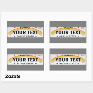 Sticker Rectangulaire Plaque de licence hawaïenne (personnalisable) 