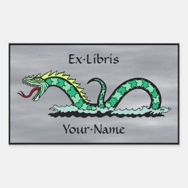 Sticker Rectangulaire Plaque d'enregistrement du serpent de mer (Devant)