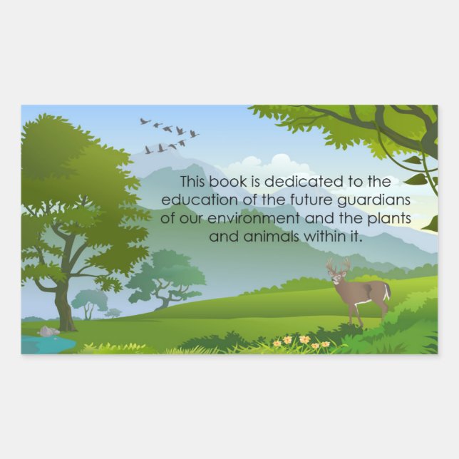 Sticker Rectangulaire Plaque du livre d'éducation (Devant)