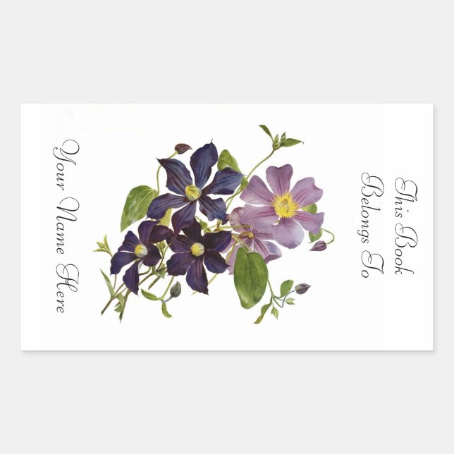 Sticker Rectangulaire Plaque florale (Devant)