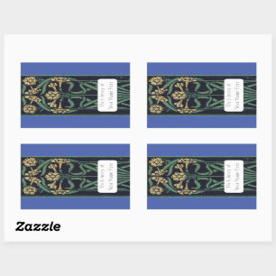 Sticker Rectangulaire Plaque florale Art nouveau