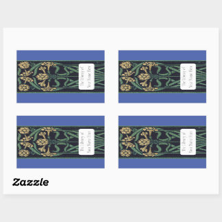 Sticker Rectangulaire Plaque florale Art nouveau