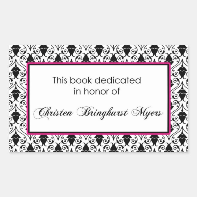 Sticker Rectangulaire Plaque livre personnalisée (Devant)