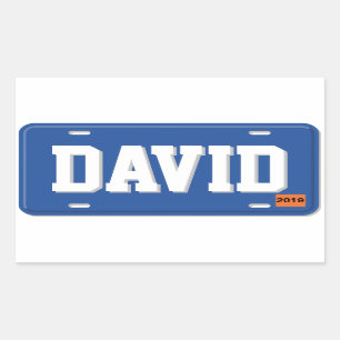 Sticker Rectangulaire Plaque minéralogique bleue et blanche