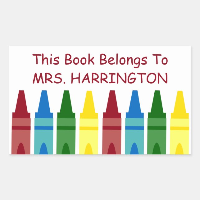Sticker Rectangulaire Plaque personnalisée des rayons scolaires (Devant)