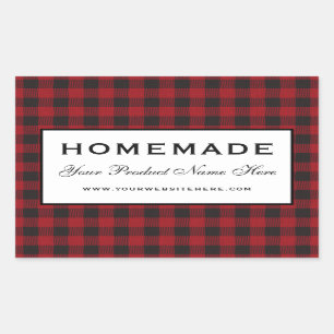 Sticker Rectangulaire Plaqué rouge fait maison