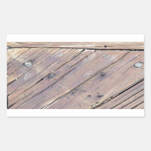 Sticker Rectangulaire Plaque texturée en bois patiné