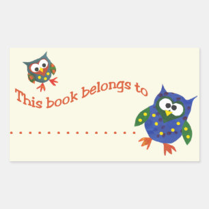 Sticker Rectangulaire Plaques de livres à deux choux