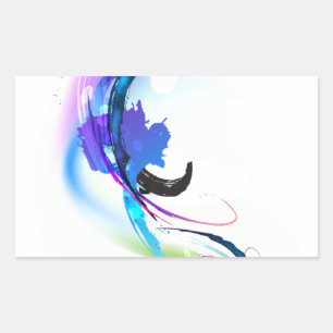 Sticker Rectangulaire Plaques de peinture de couleur de matin Abstraites