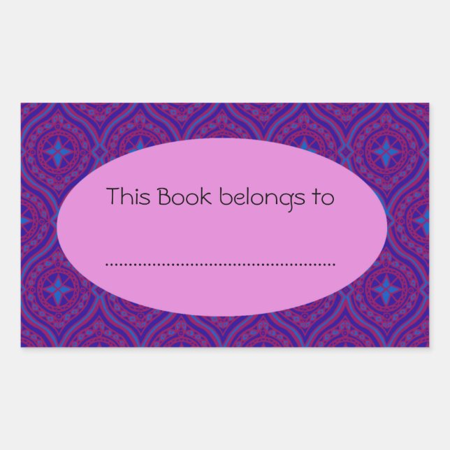 Sticker Rectangulaire Plaques d'enregistrement : Motif d'oignon violet e (Devant)