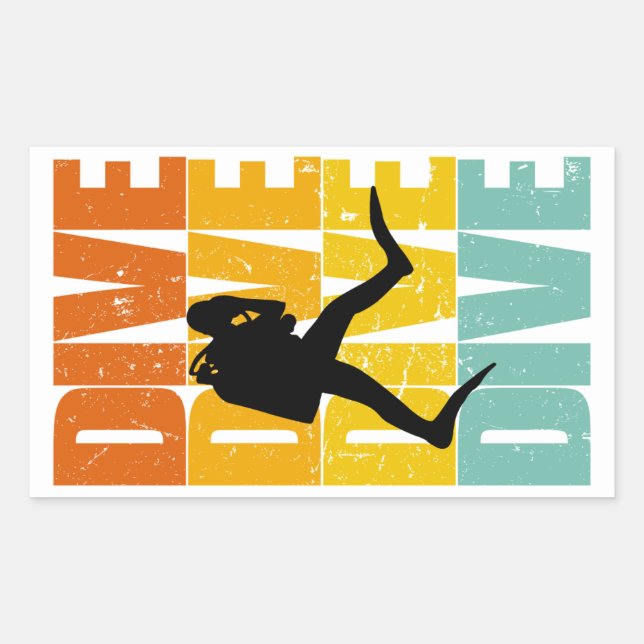 Sticker Rectangulaire Plongée Plongée Plongée Plongée!!! (Devant)