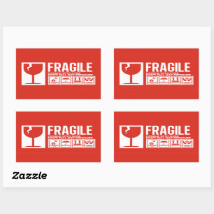 Sticker Rectangulaire Poignée Fragile Avec Soin