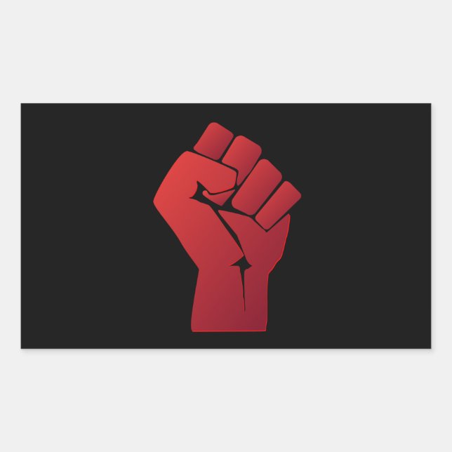 Sticker Rectangulaire Poing rouge augmenté de gradient (Devant)