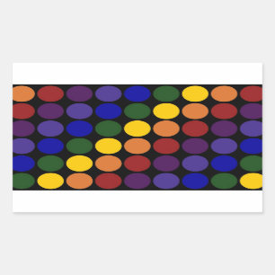 Sticker Rectangulaire Pois arc-en-ciel en noir