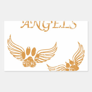 Sticker Rectangulaire Pois de animal de compagnie angélique en détresse
