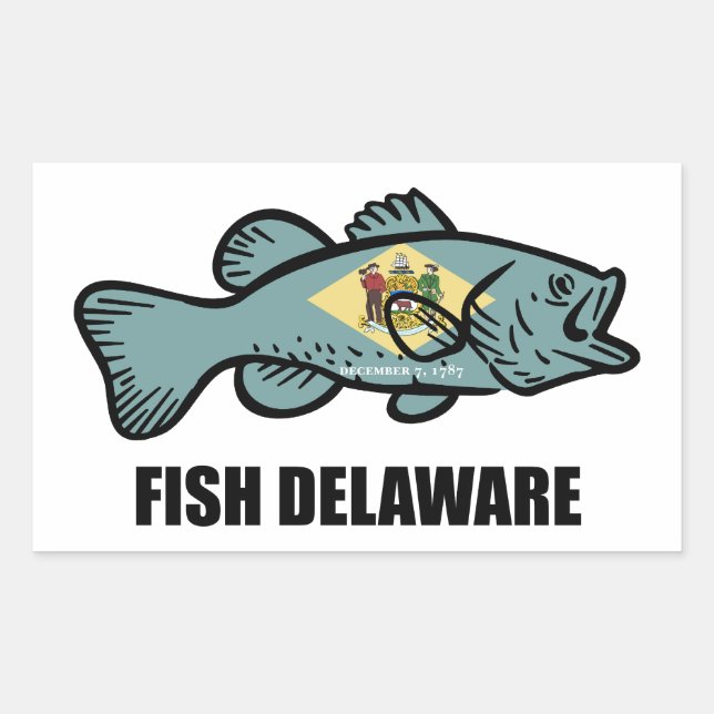Sticker Rectangulaire Poisson Delaware (Devant)