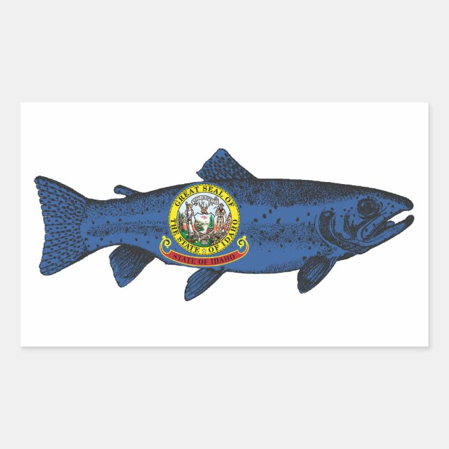 Sticker Rectangulaire Poisson Idaho truite (Devant)