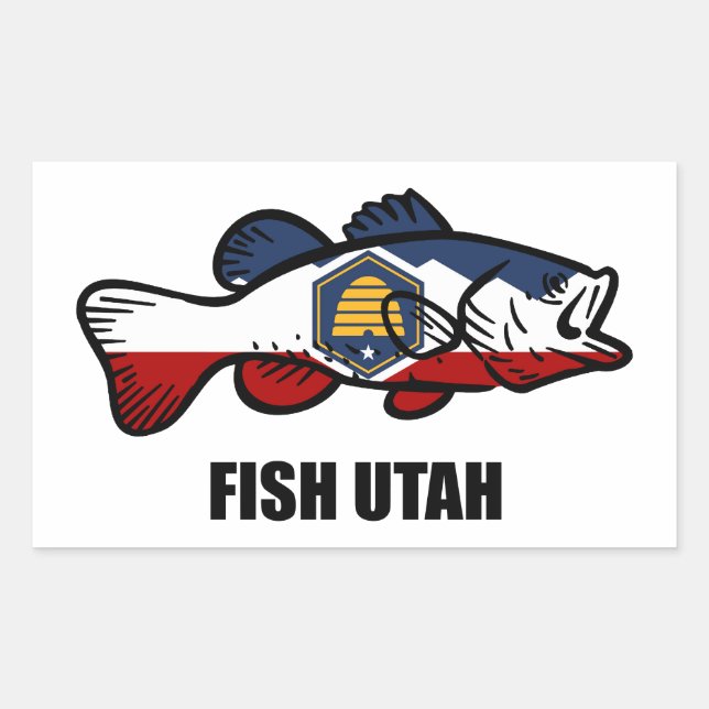 Sticker Rectangulaire Poisson Utah (Devant)