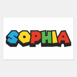 Sticker Rectangulaire Police de bloc de bâtiment rétro - Sophia