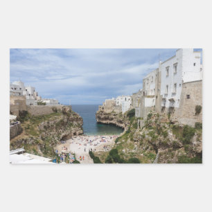 Sticker Rectangulaire Polignano a Mare ville plage rectangulaire autocol